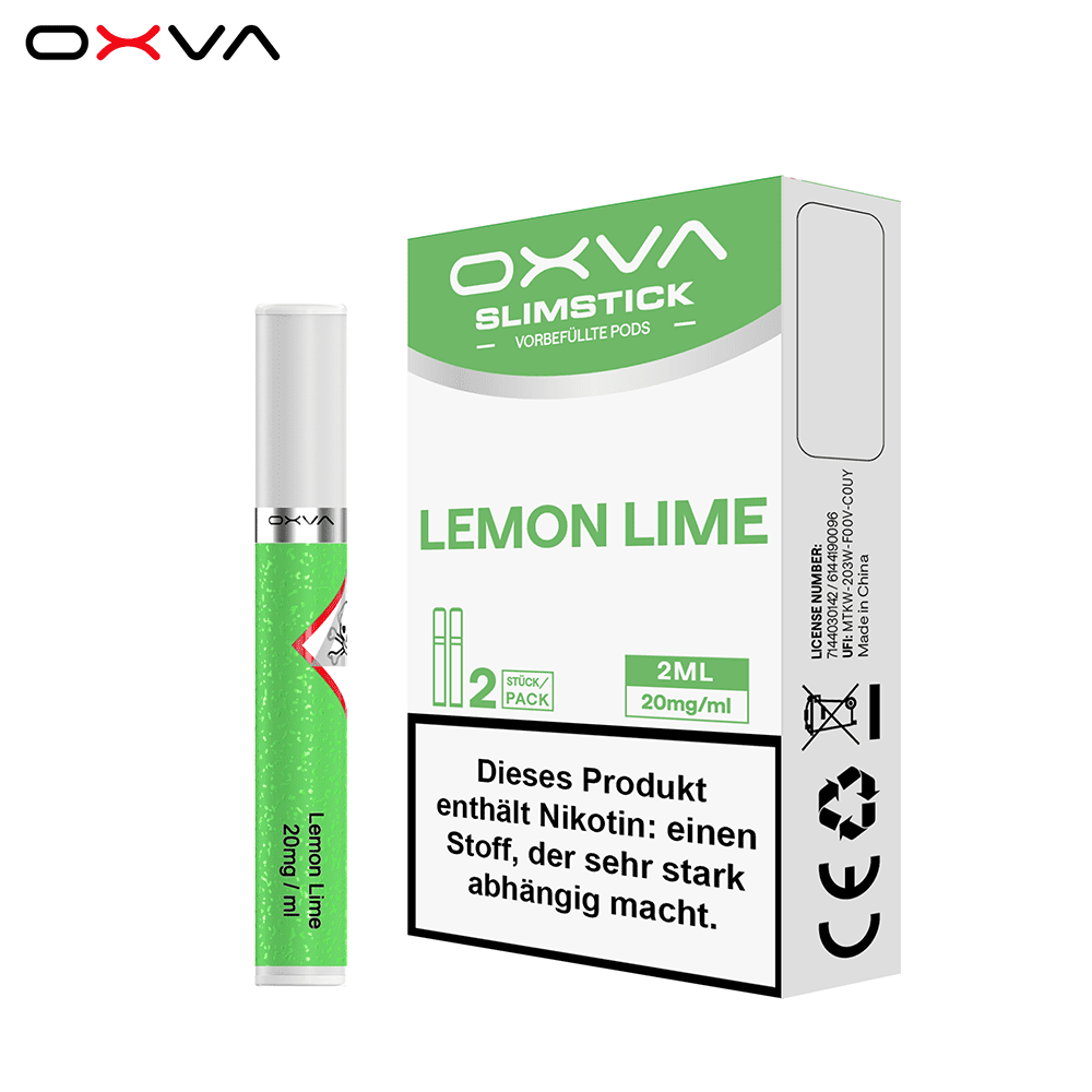 2x Oxva Slimstick Einweg Pod - Lemon Lime - 20mg Nikotinsalz 2ml