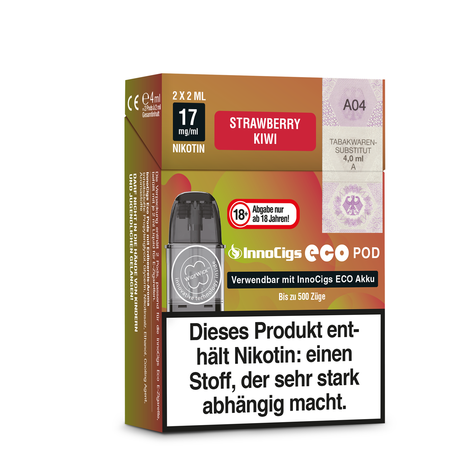 InnoCigs - Eco Pod Strawberry Kiwi 17mg/ml (2 Stückpro Packung)