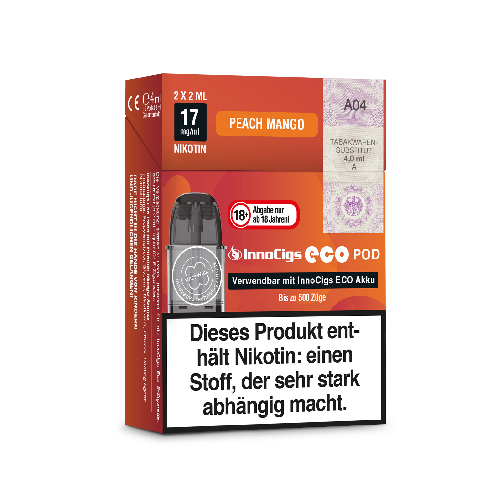 InnoCigs - Eco Pod Peach Mango 17mg/ml (2 Stückpro Packung)