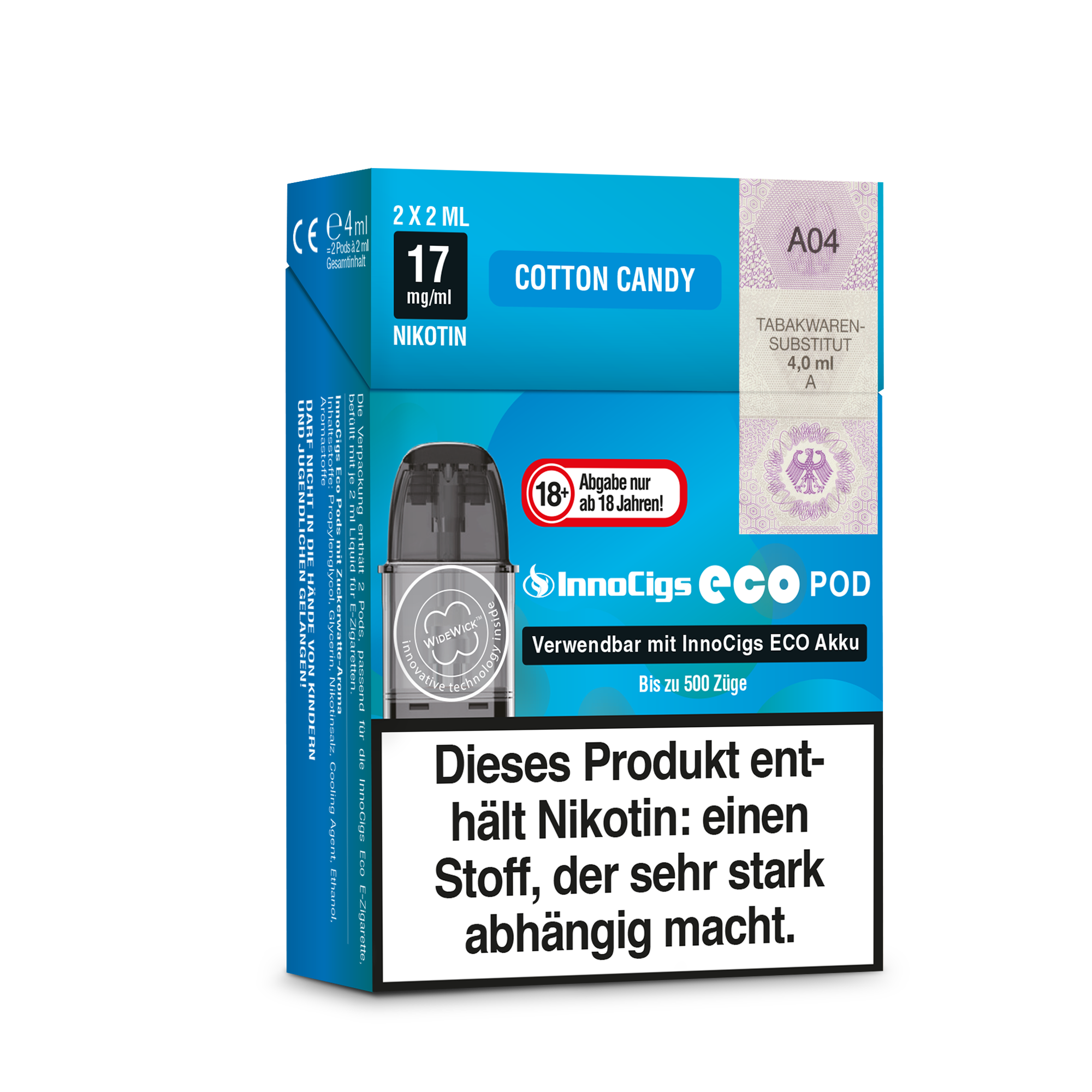 InnoCigs - Eco Pod Cotton Candy 17mg/ml (2 Stückpro Packung)