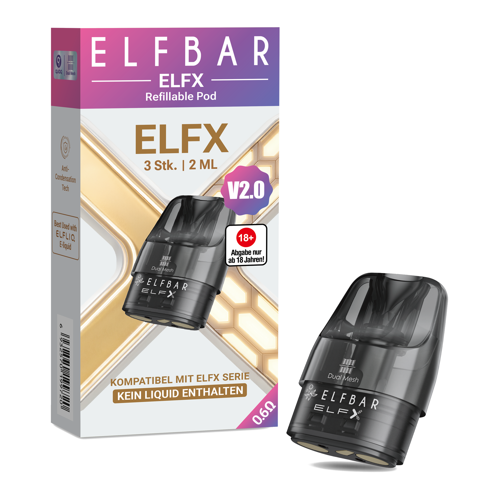 Elfbar - Elfx Pod V2.0 0,6 Ohm (3 Stück pro Packung)
