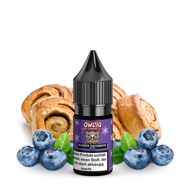 OWLIQ Weihnachtsedition Blaubeer Zimtschnecke Nikotinsalz 10 ml