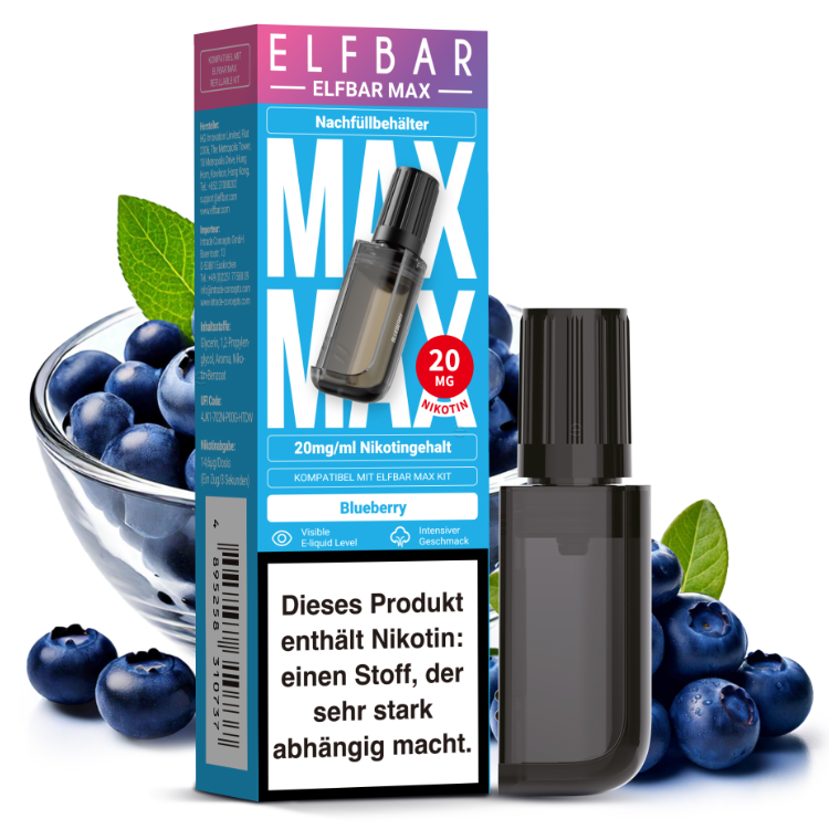Elfbar - Max Refill Container - Blueberry 20 mg/ml
