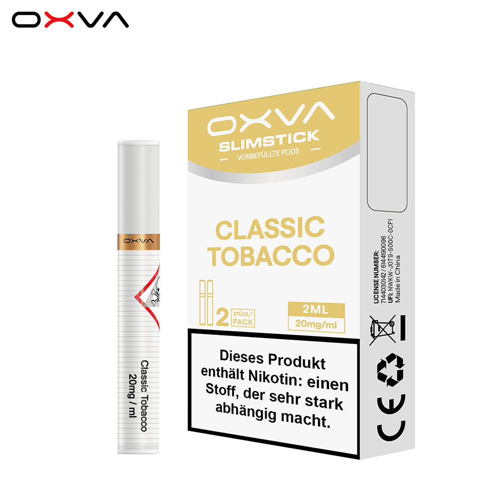 2x Oxva Slimstick Einweg Pod - Classic Tobacco - 20mg Nikotinsalz 2ml