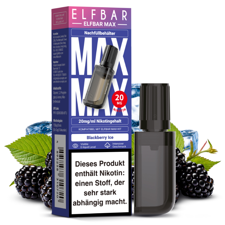 Elfbar - Max Refill Container - Blackberry Ice 20 mg/ml
