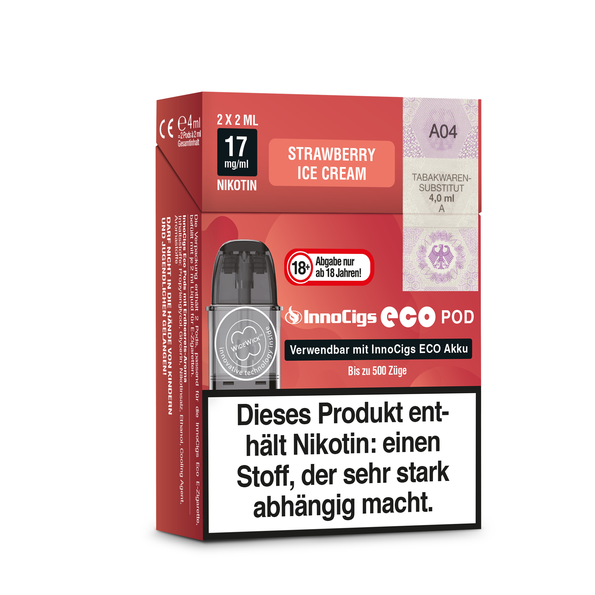 InnoCigs - Eco Pod Strawberry Ice Cream 17mg/ml (2Stück pro Packung)