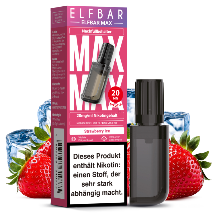 Elfbar - Max Refill Container - Strawberry Ice 20 mg/ml