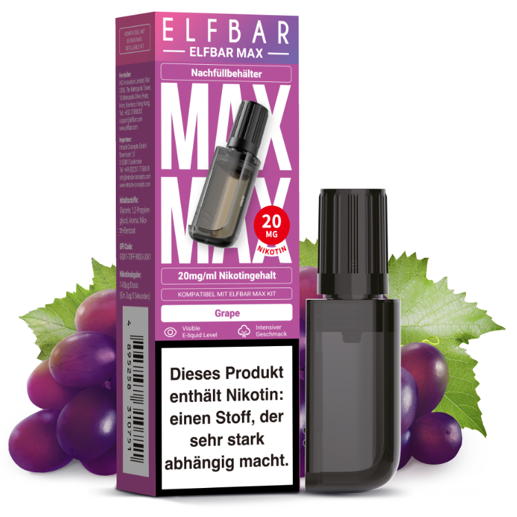 Elfbar - Max Refill Container - Grape 20 mg/ml