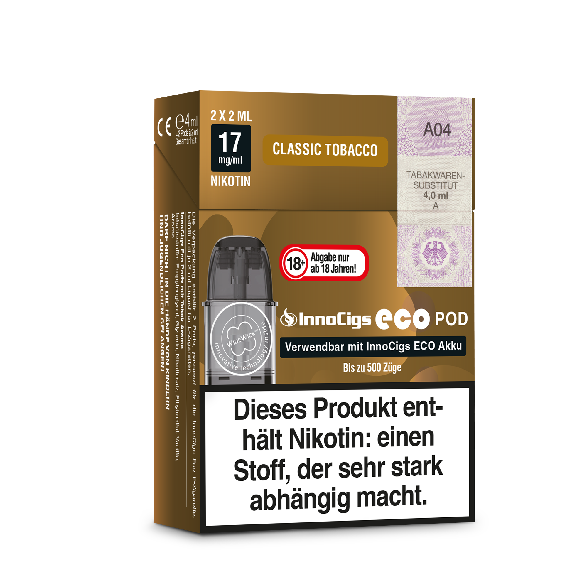 InnoCigs - Eco Pod Classic Tobacco 17mg/ml (2 Stückpro Packung)