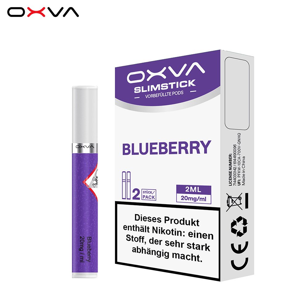 2x Oxva Slimstick Einweg Pod - Blueberry - 20mg Nikotinsalz 2ml