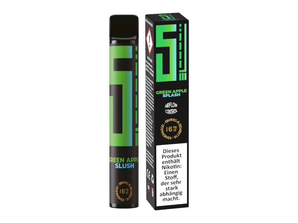 5EL Einweg E-Zigarette - Green Apple Splash 16 mg/ml