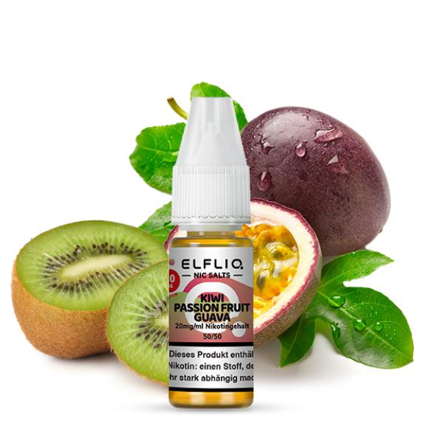 ELFBAR ELFLIQ Kiwi Passion Fruit Guava Nikotinsalz Liquid 10 ml 20 mg