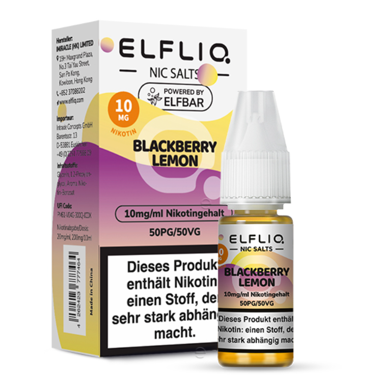 ELFLIQ - Blackberry Lemon - Nikotinsalz Liquid 10 ml 10 mg/ml