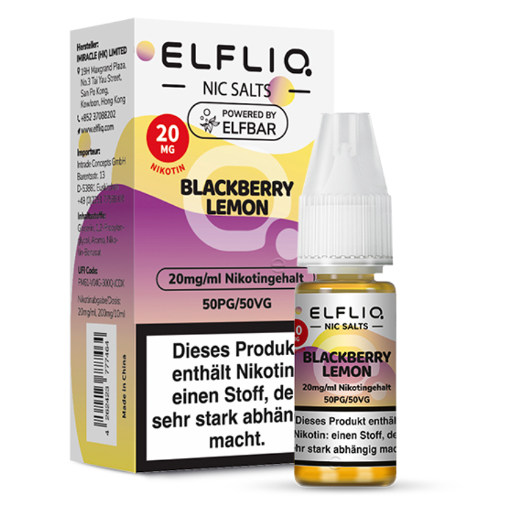 ELFLIQ - Blackberry Lemon - Nikotinsalz Liquid 10 ml 20 mg/ml