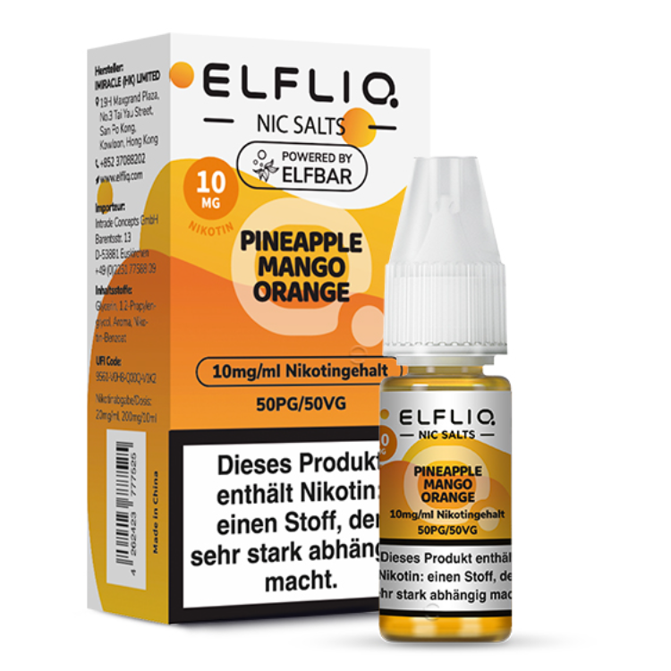 ELFLIQ - Pineapple Mango Orange - Nikotinsalz Liquid 10 mg/ml