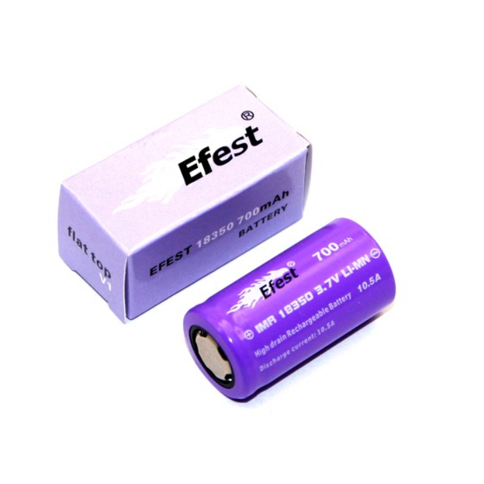 Efest Purple IMR18350 - 700mAh 3,7V Li-Ion-Akku (Pluspol flach)