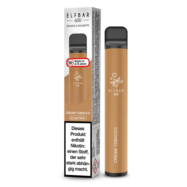 Elf Bar 600 Einweg E-Zigarette - Cream Tobacco 20 mg/ml