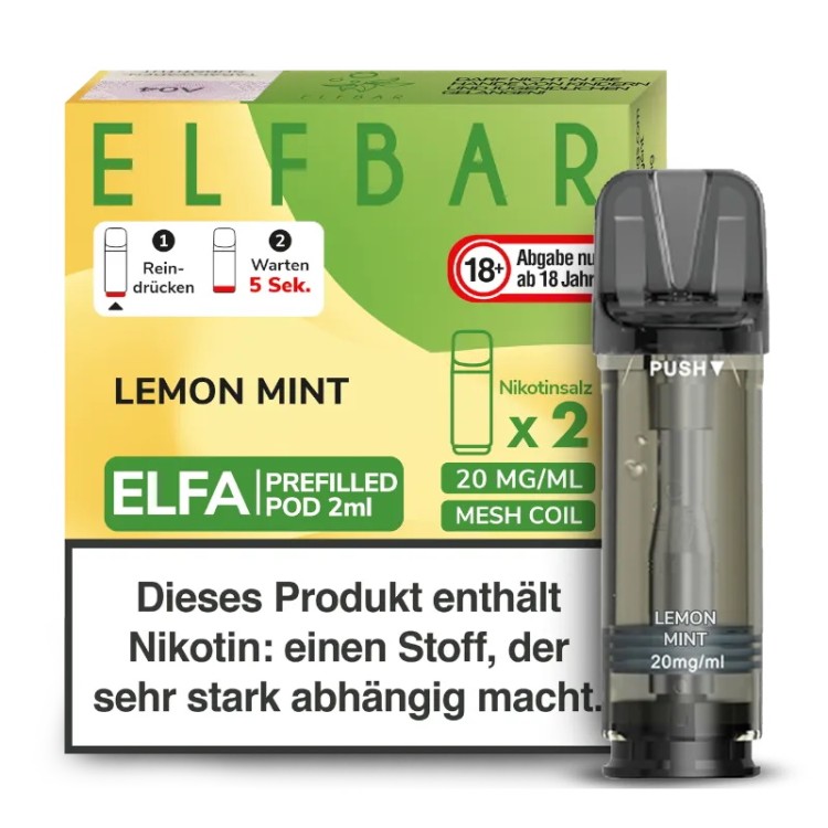 Elfbar - Elfa Pod Lemon Mint 20mg/ml (2 Stück proPackung)