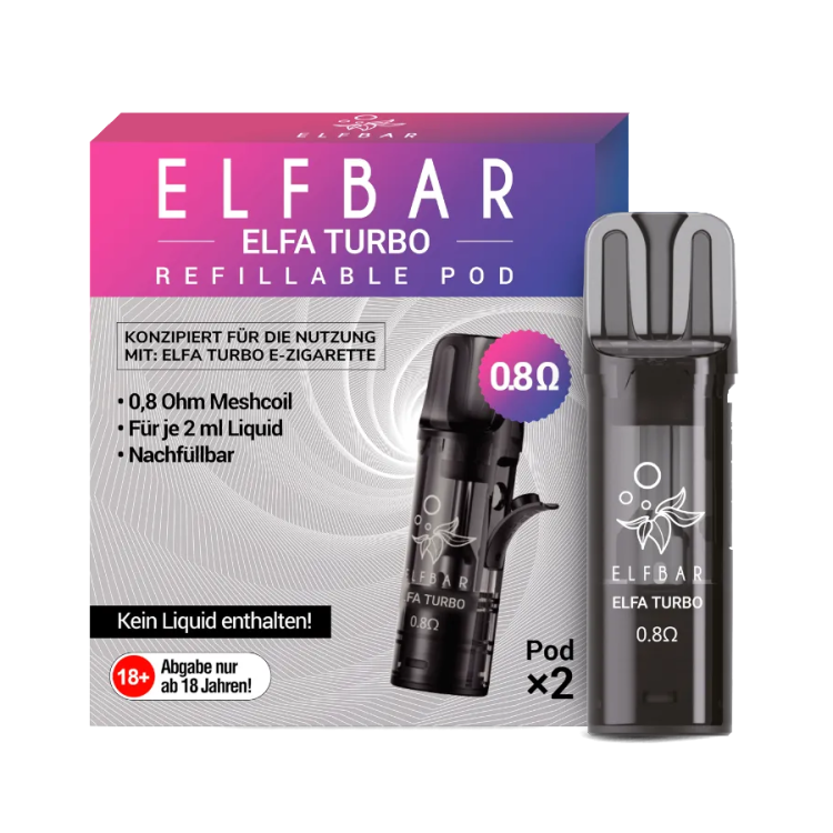 Elfbar - Elfa Turbo 0,8 Ohm Pod (2 Stuck pro Packung)