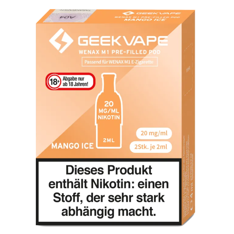 GeekVape - Wenax M1 Pod Mango lce 20 mg/ml (2Stück pro Packung)