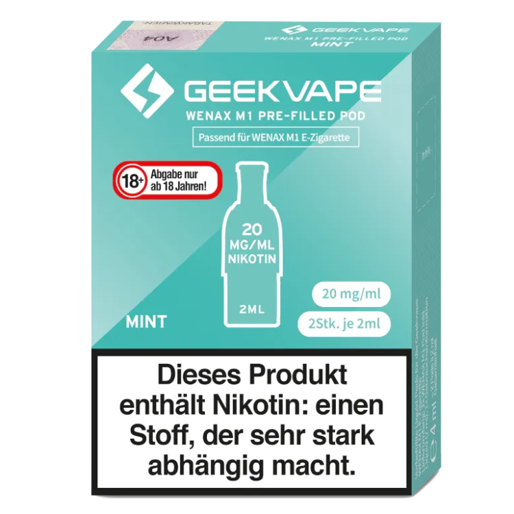 GeekVape - Wenax M1 Pod Mint 20 mg/ml (2 Stückpro Packung)