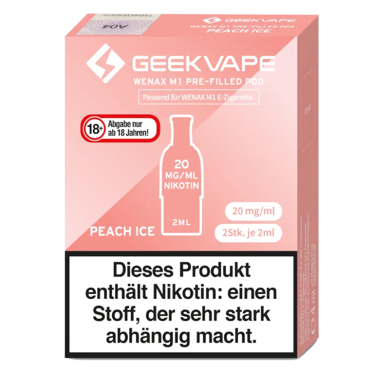 GeekVape - Wenax M1 Pod Peach Ice 20 mg/ml (2Stück pro Packung)