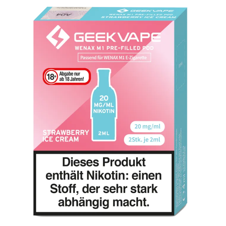 GeekVape - Wenax M1 Pod Strawberry Ice Cream 20mg/ml (2 Stück pro Packung)