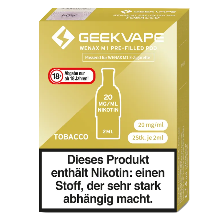 GeekVape - Wenax M1 Pod Tobacco 20 mg/ml (2Stück pro Packung)