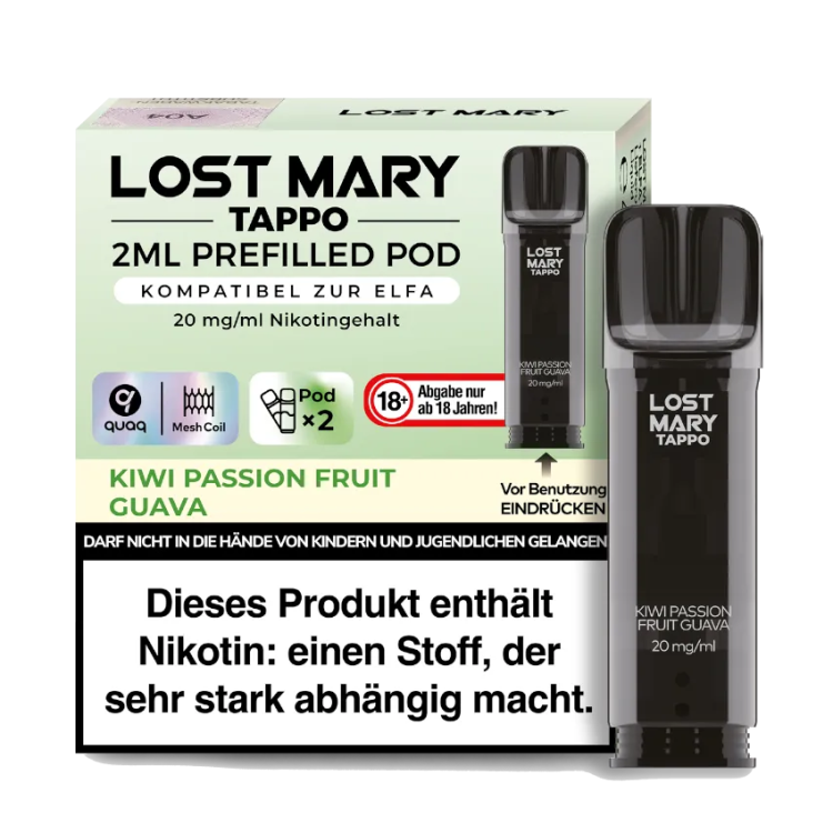 Lost Mary - Tappo Pod Kiwi Passion Fruit Guava 20mg/ml (2 Stück pro Packung)