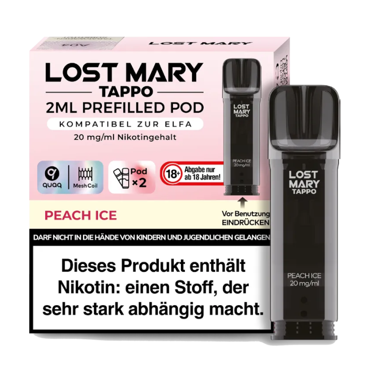 Lost Mary - Tappo Pod Peach Ice 20 mg/ml (2 Stückpro Packung)
