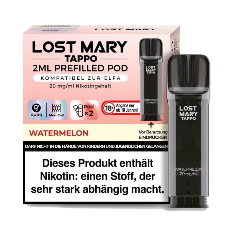 Lost Mary - Tappo Pod Watermelon 20 mg/ml (2 Stückpro Packung)