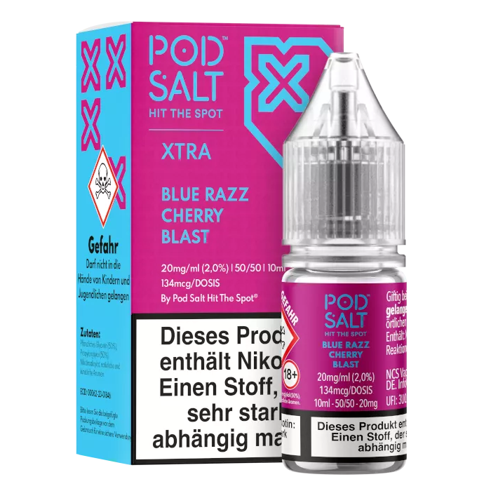 Pod Salt X - Blue Razz Cherry Blast - Nikotinsalz Liquid 10 mg/ml