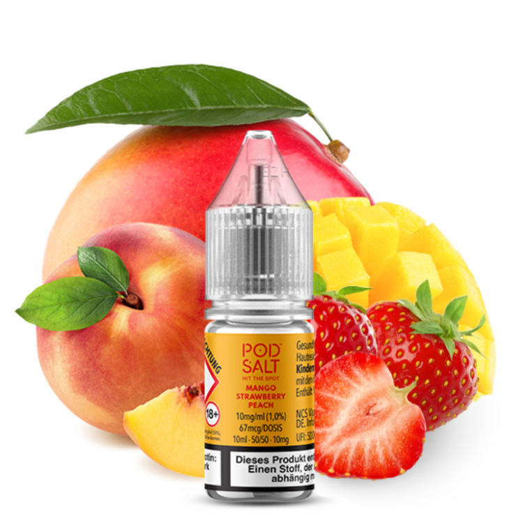 Pod Salt X - Mango Strawberry Peach - Nikotinsalz Liquid 20 mg/ml