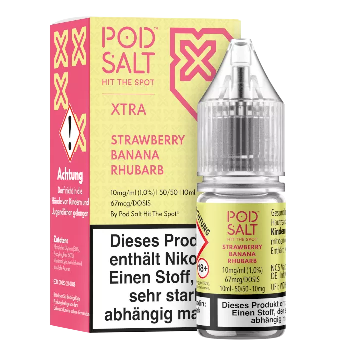 Pod Salt X - Strawberry Banana Rhubarb - Nikotinsalz Liquid 10 mg/ml