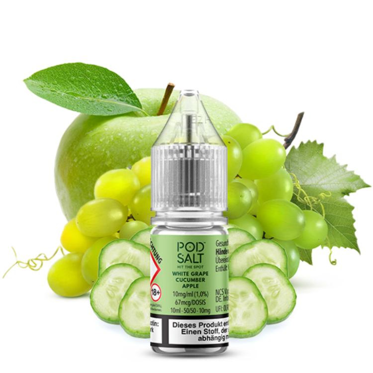 Pod Salt X - White Grape Cucumber Apple -Nikotinsalz Liquid 10 mg/ml