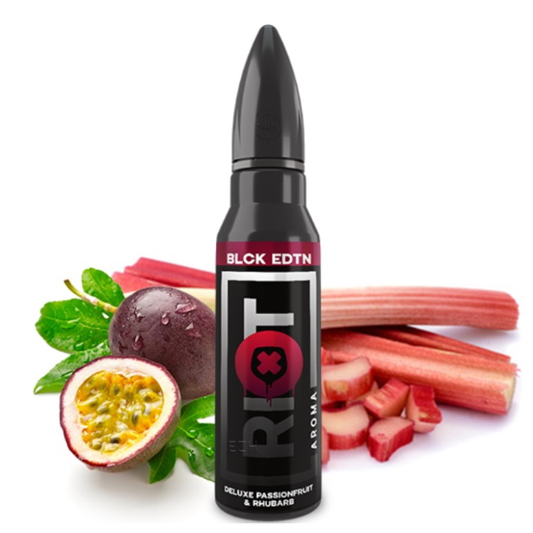 RIOT  SQUAD  Black  Edition  Deluxe  Passionfruit  &  Rhubarb  Aroma  15ml