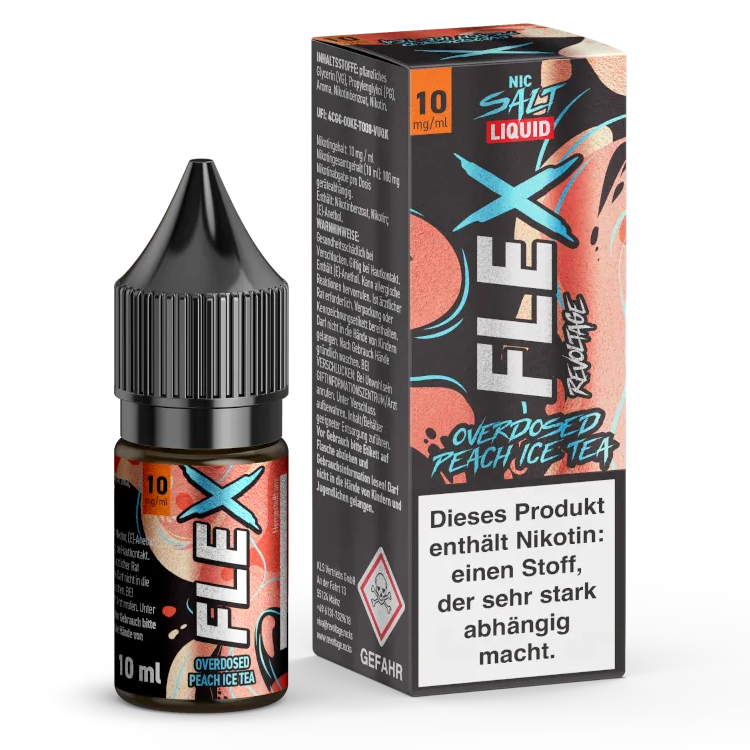 Revoltage - FLEX - Overdosed Peach Ice Tea -Nikotinsalz Liquid 10 mg/ml