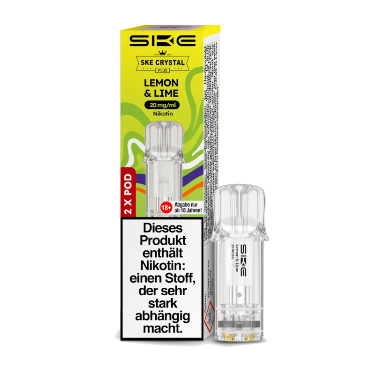 SKE - Crystal Plus Pod Lemon & Lime 20 mg/ml (2Stück pro Packung)
