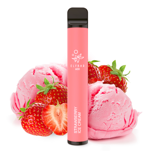 Elfbar 600 Einweg E-Zigarette ST - Strawberry Ice Cream 0 mg