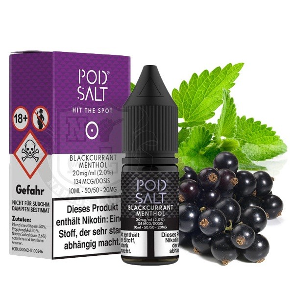 POD SALT Blackcurrant Menthol Nikotinsalz Liquid 10 ml 20mg
