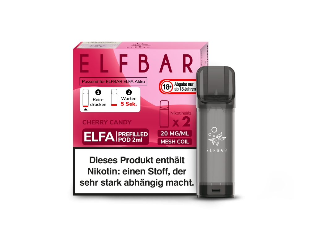 Elf Bar - Elfa Pod Cherry Candy 20mg/ml (2 Stück pro Packung)