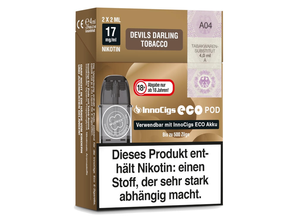 InnoCigs - Eco Pod Devils Darling Tobacco 17mg/ml (2 Stück pro Packung)
