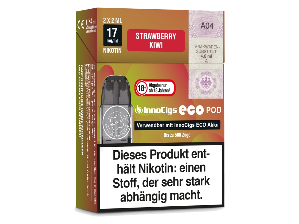 InnoCigs - Eco Pod Strawberry Kiwi 17mg/ml (2 Stück pro Packung)