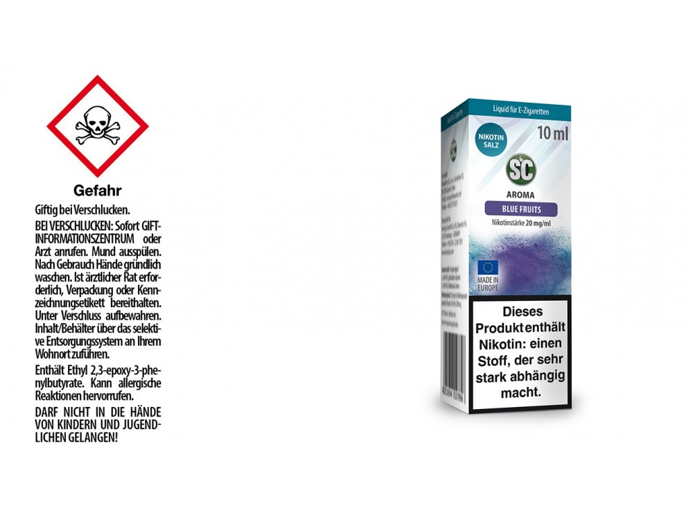Blue Fruits E-Zigaretten Nikotinsalz Liquid 20 mg/ml