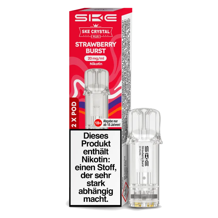 SKE - Crystal Plus Pod Strawberry Burst 20 mg/ml (2Stück pro Packung)