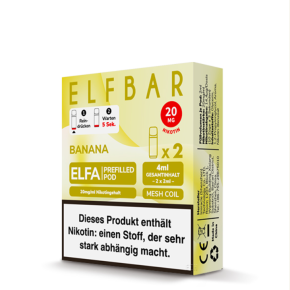2x Elfbar ELFA CP Prefilled Pod - Banana 20mg