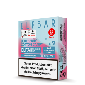 2x Elfbar ELFA CP Prefilled Pod - Blueberry Cotton Candy 20mg