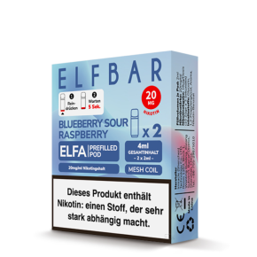 2x Elfbar ELFA CP Prefilled Pod - Blueberry Sour Raspberry 20mg