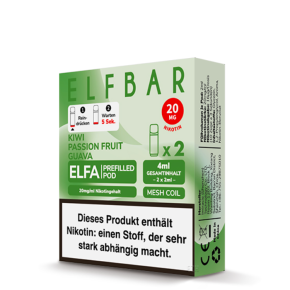 2x Elfbar ELFA CP Prefilled Pod - Kiwi Passion Fruit Guava 20mg