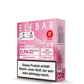 2x Elfbar ELFA CP Prefilled Pod - Pink Lemonade 20mg